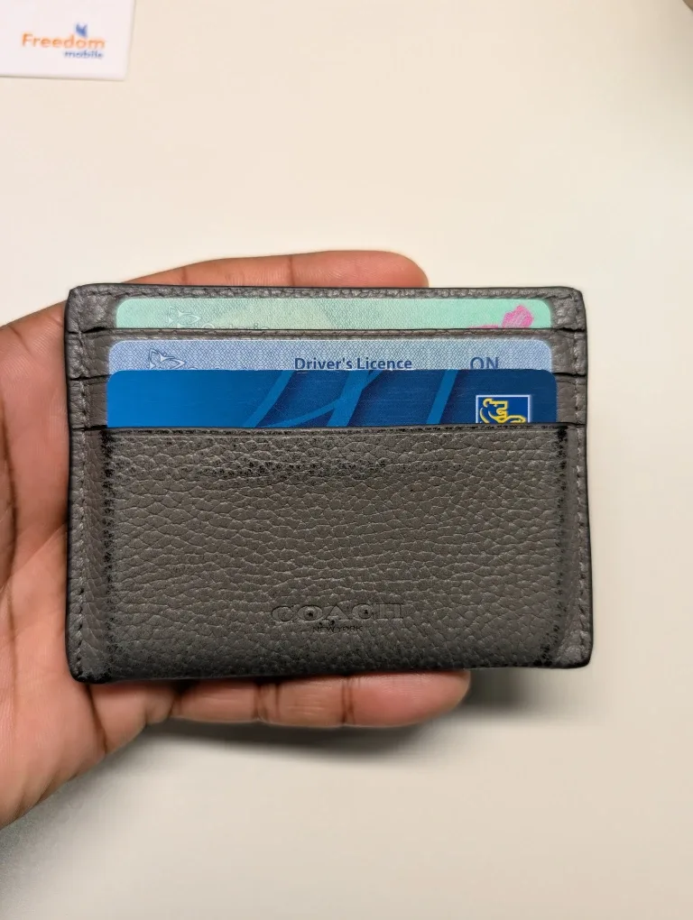 Coach Grey Leather Card Holder