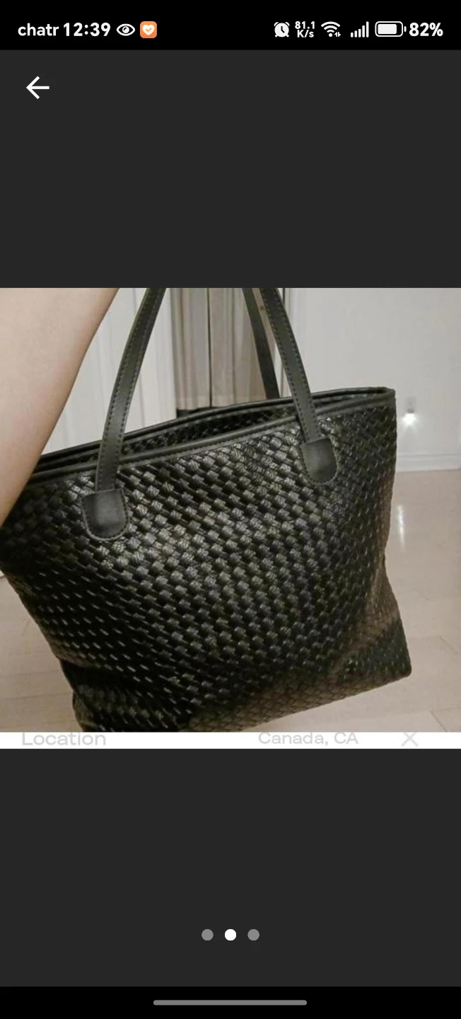 Black Woven Tote Bag