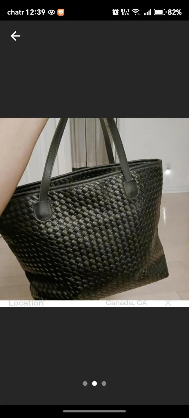 Black Woven Tote Bag thumbnail