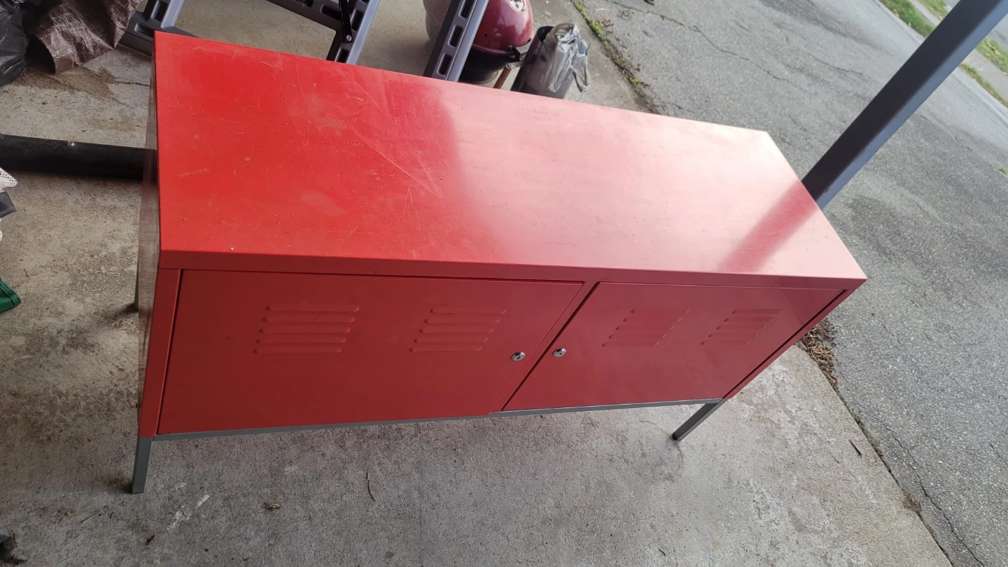 Ikea Red Metal Locker Style Cabinet - photo 2