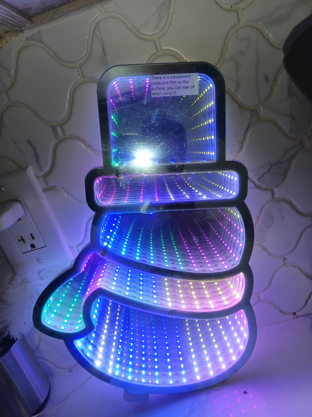 Snowman Infinity Mirror Light