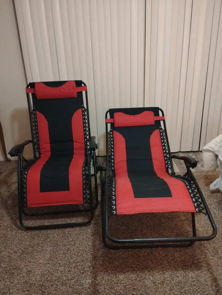 Zero Gravity Lounge Chairs - Red & Black thumbnail