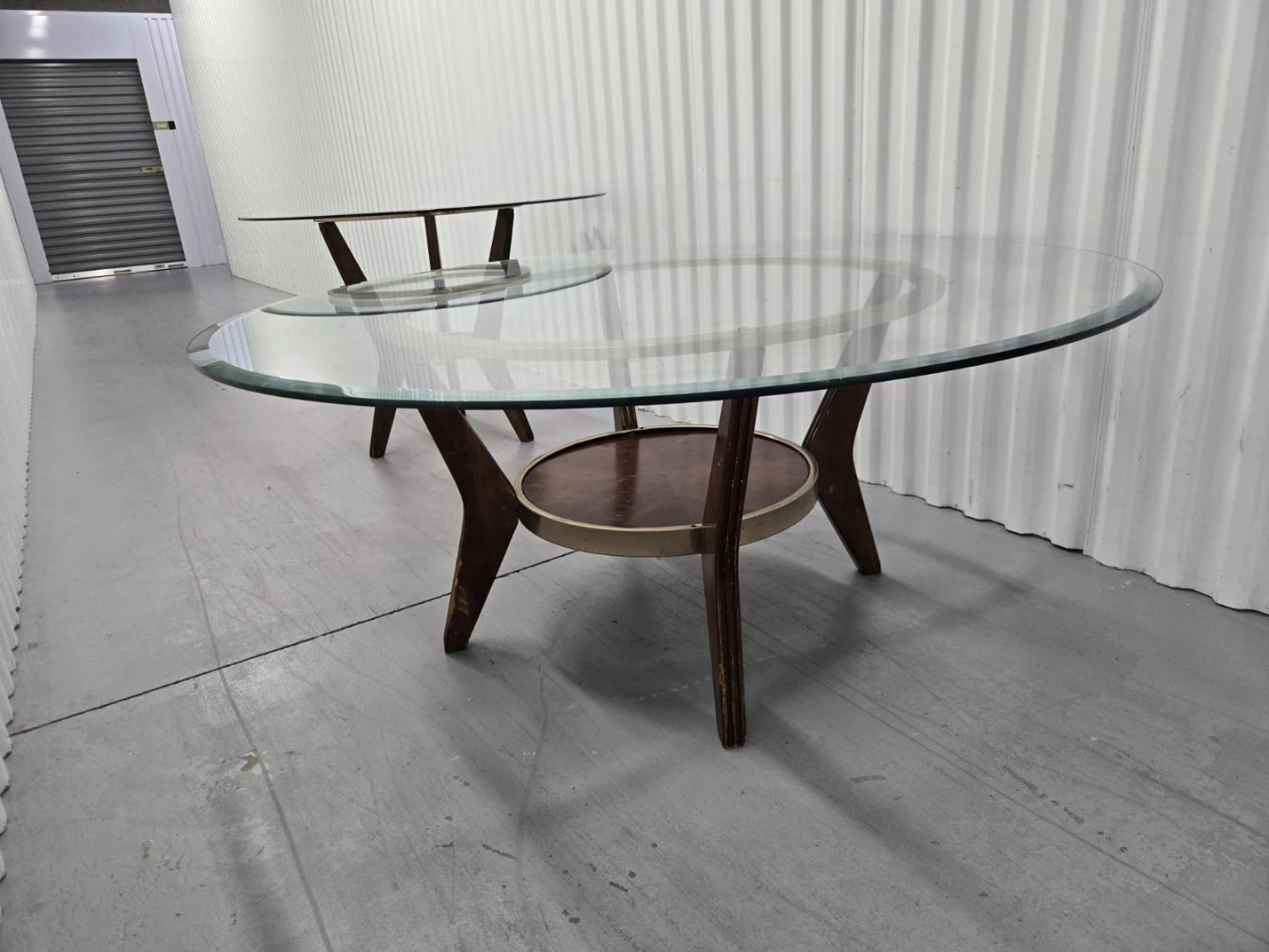 Mid-Century Modern Glass Top Side Tables - Set of 2