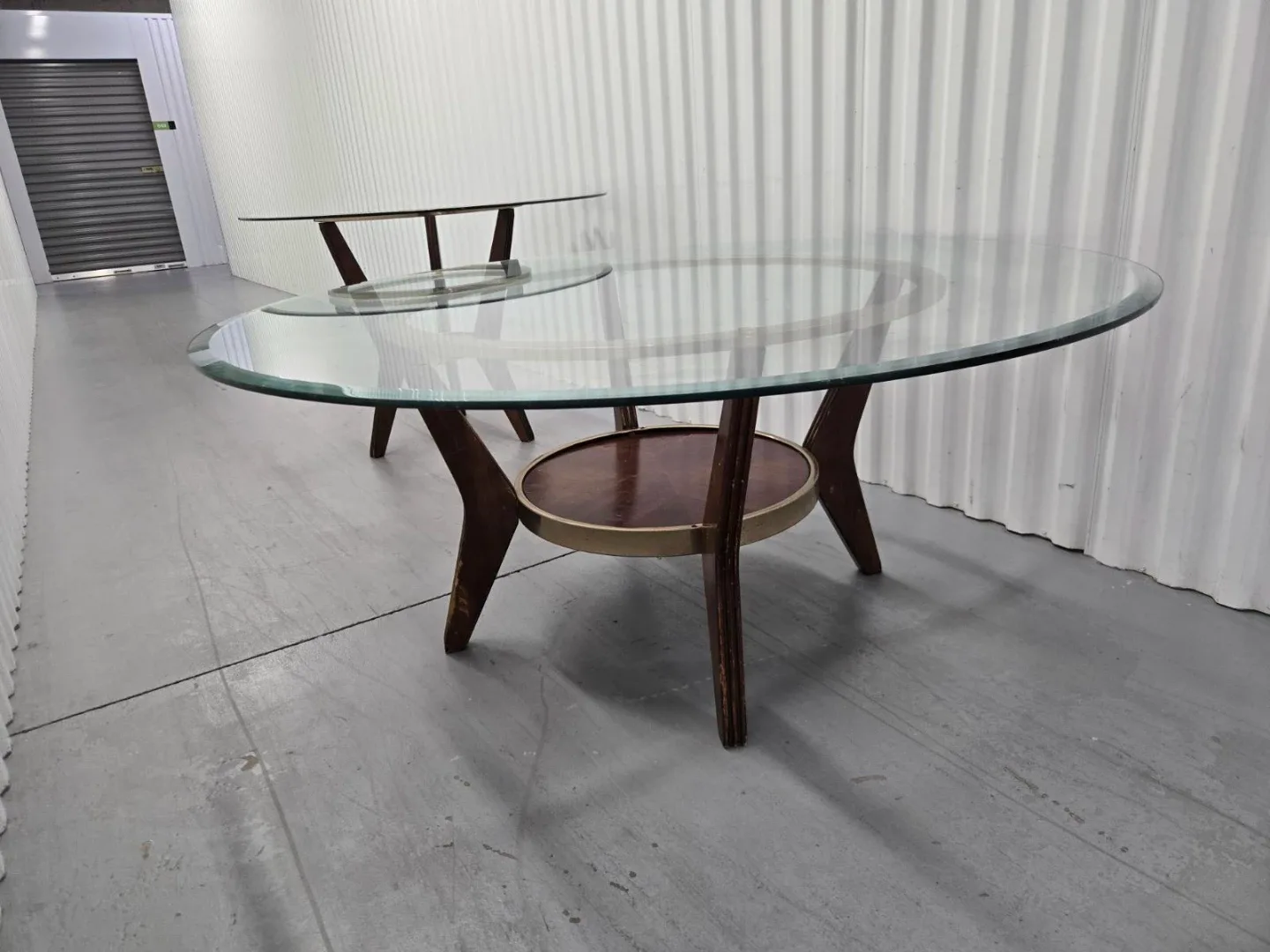 Mid-Century Modern Glass Top Side Tables - Set of 2