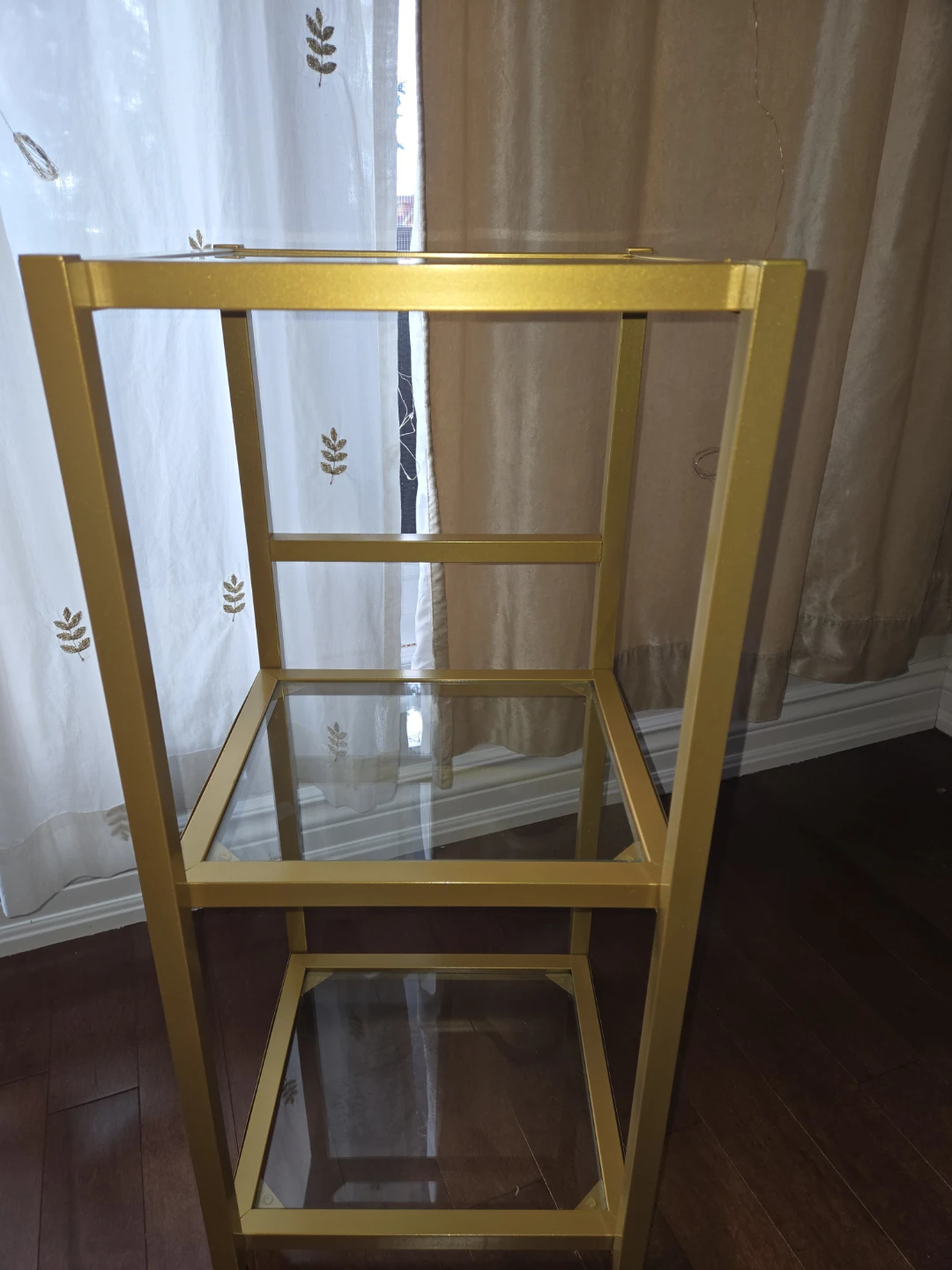 Gold Metal & Glass 3 tier Stand