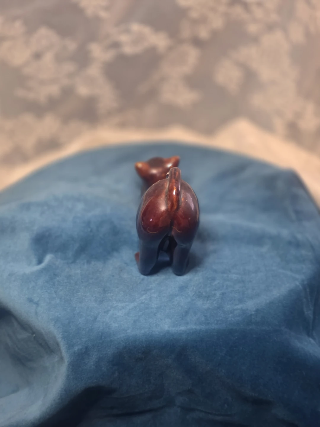 Vintage Brown Ceramic Stretching Cat Figurine - photo 4
