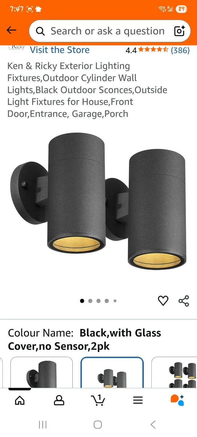 Ken & Ricky Black Outdoor Cylinder Wall Light -NEW