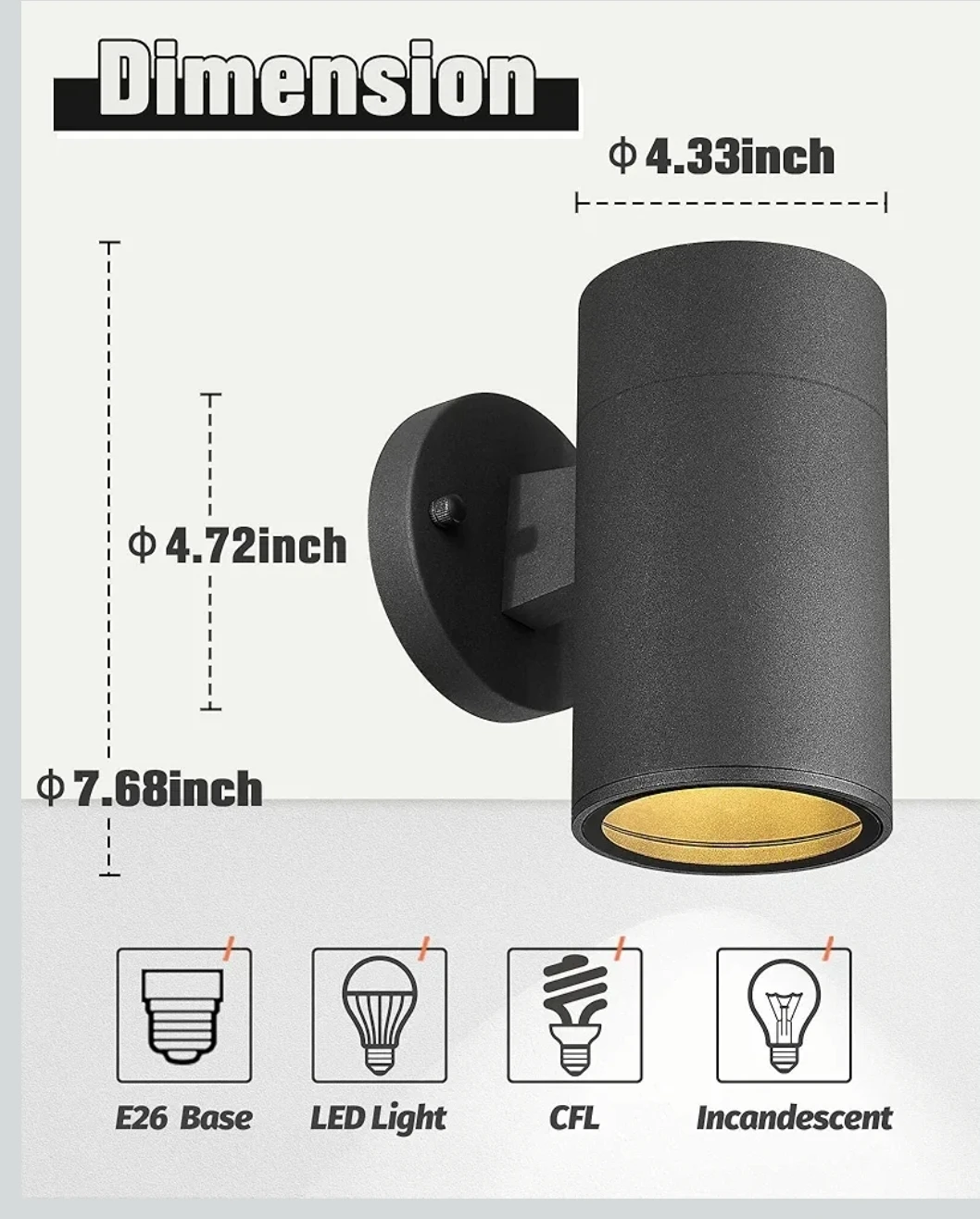 Ken & Ricky Black Outdoor Cylinder Wall Light -NEW - photo 5