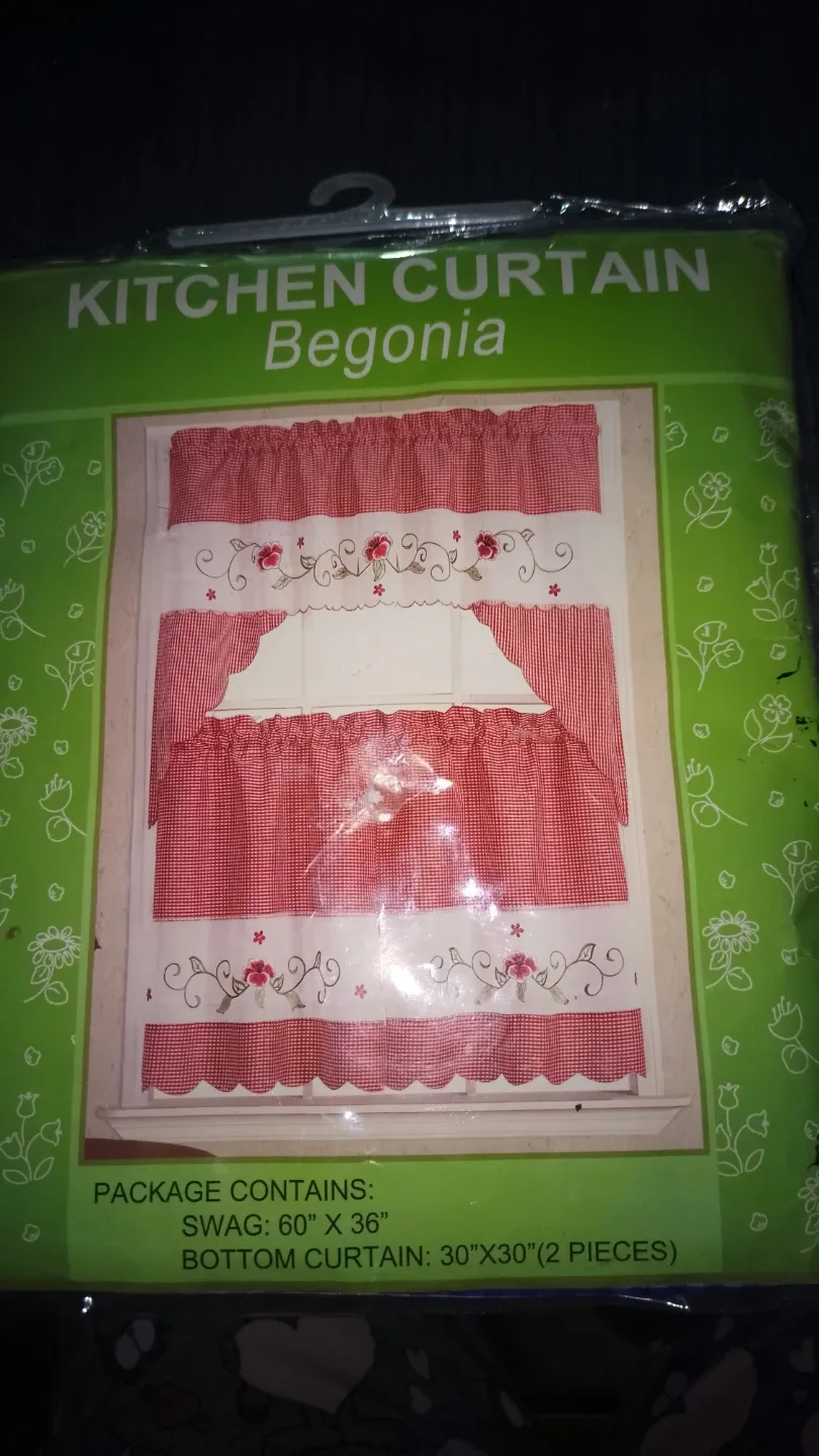 Begonia Kitchen Curtain - Royal Blue & White image indicator(2)