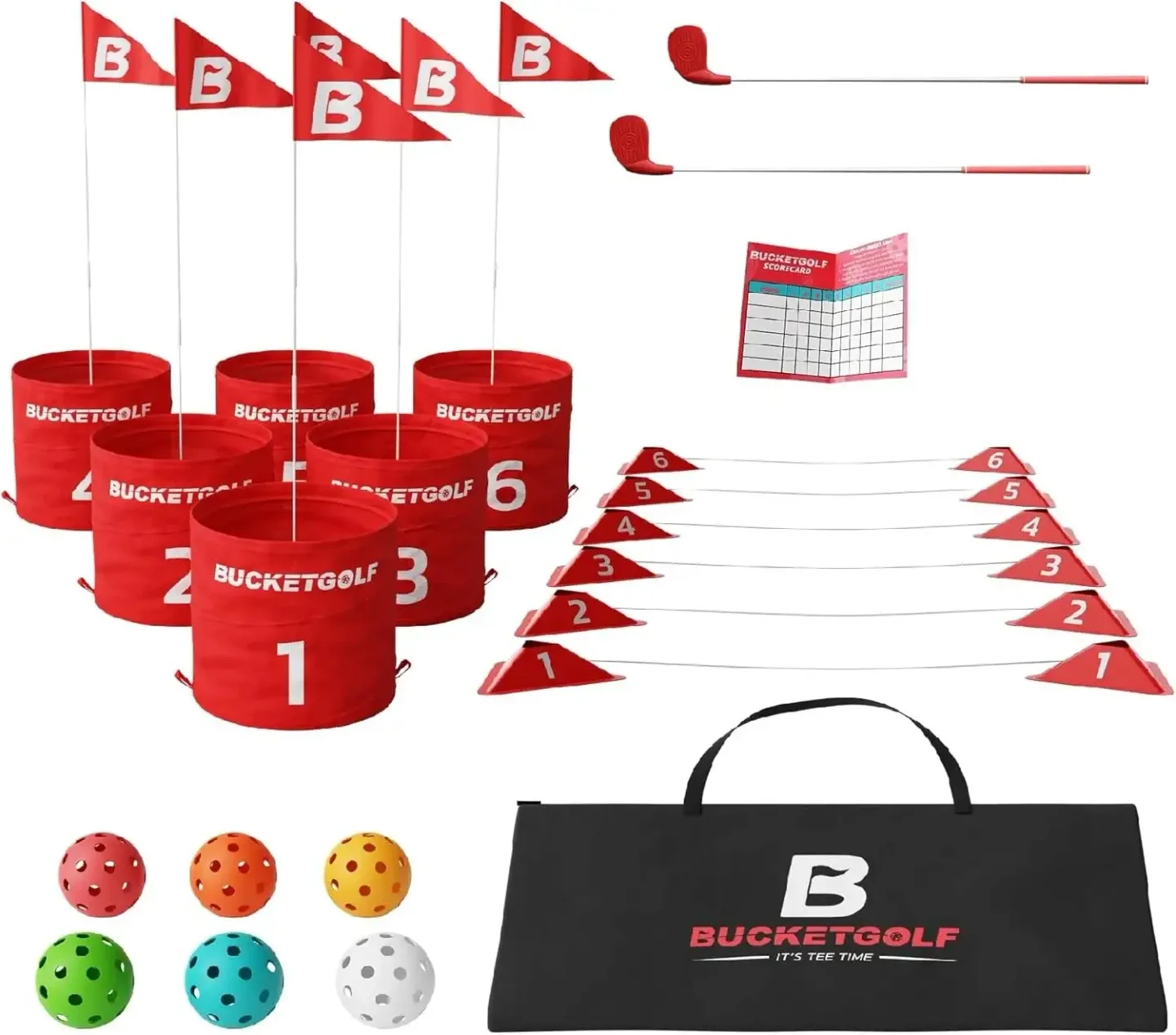 bucketgolf Original Game 6 Hole Travel Set with Clubs