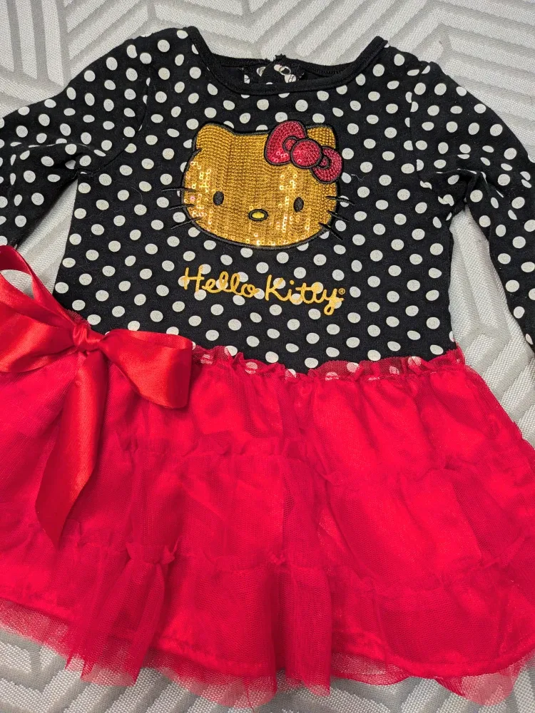 Hello Kitty Dress - Black & Red 18 mos