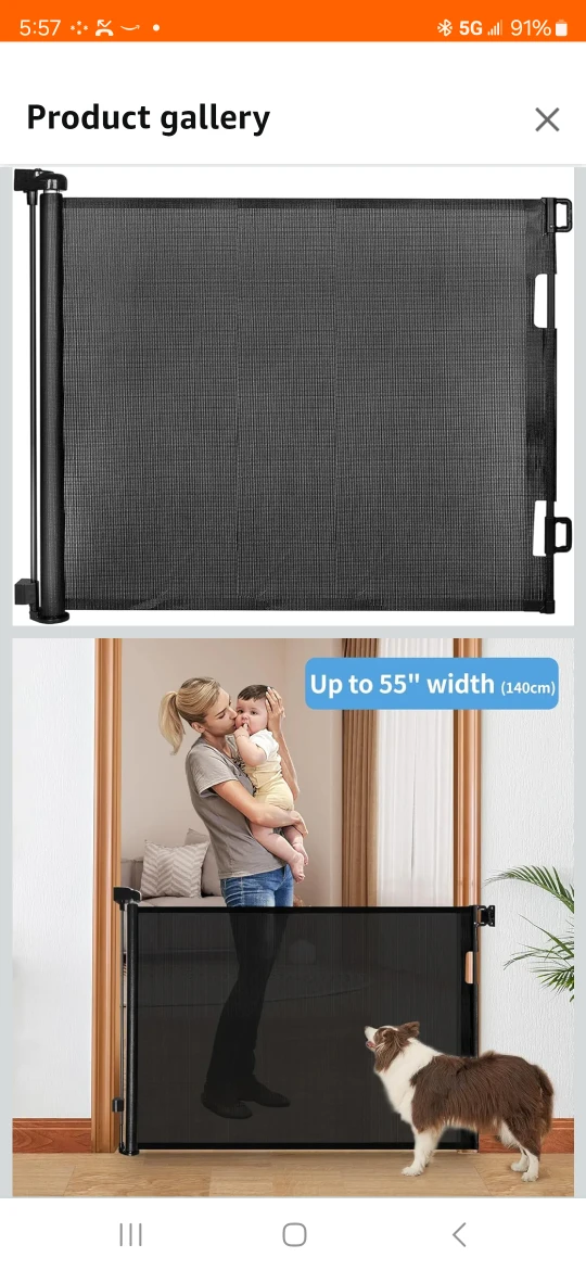 Retractable Baby Gate - Up to 55" Wide