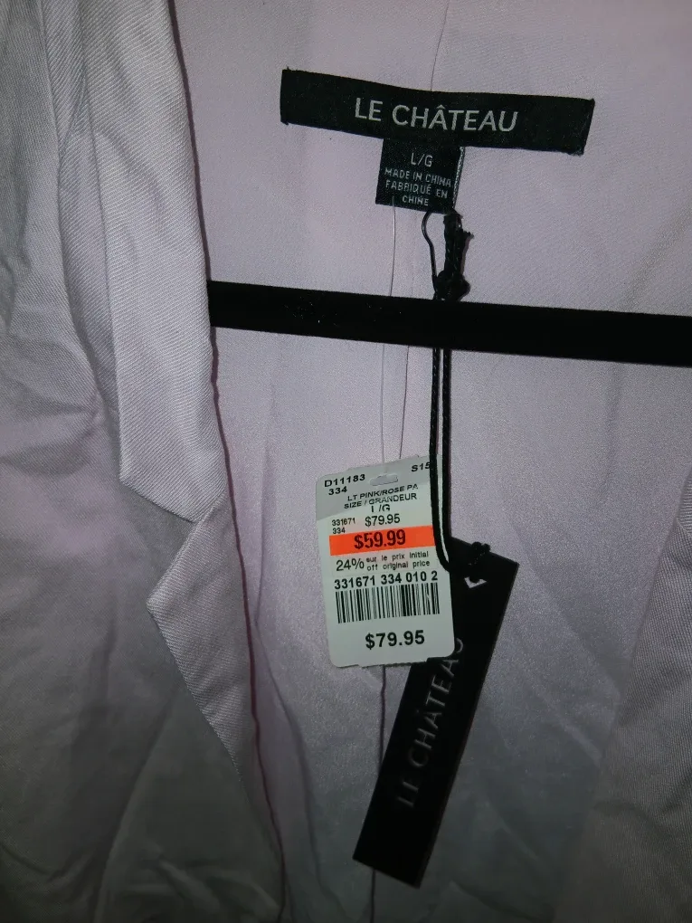 *New With Tags* Le Chateau Pink Rose PA Blazer - Size L