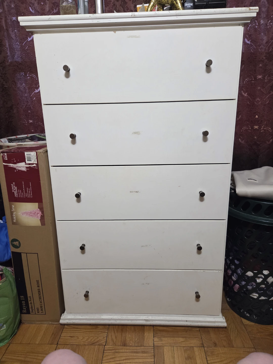 White 5-Drawer Dresser