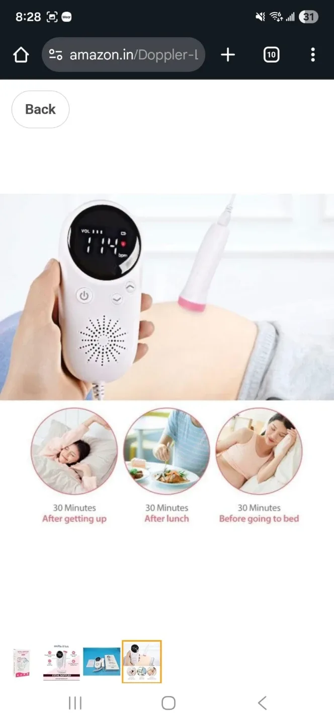 New baby Doppler W8-25 Baby Heartbeat Monitor image indicator(4)