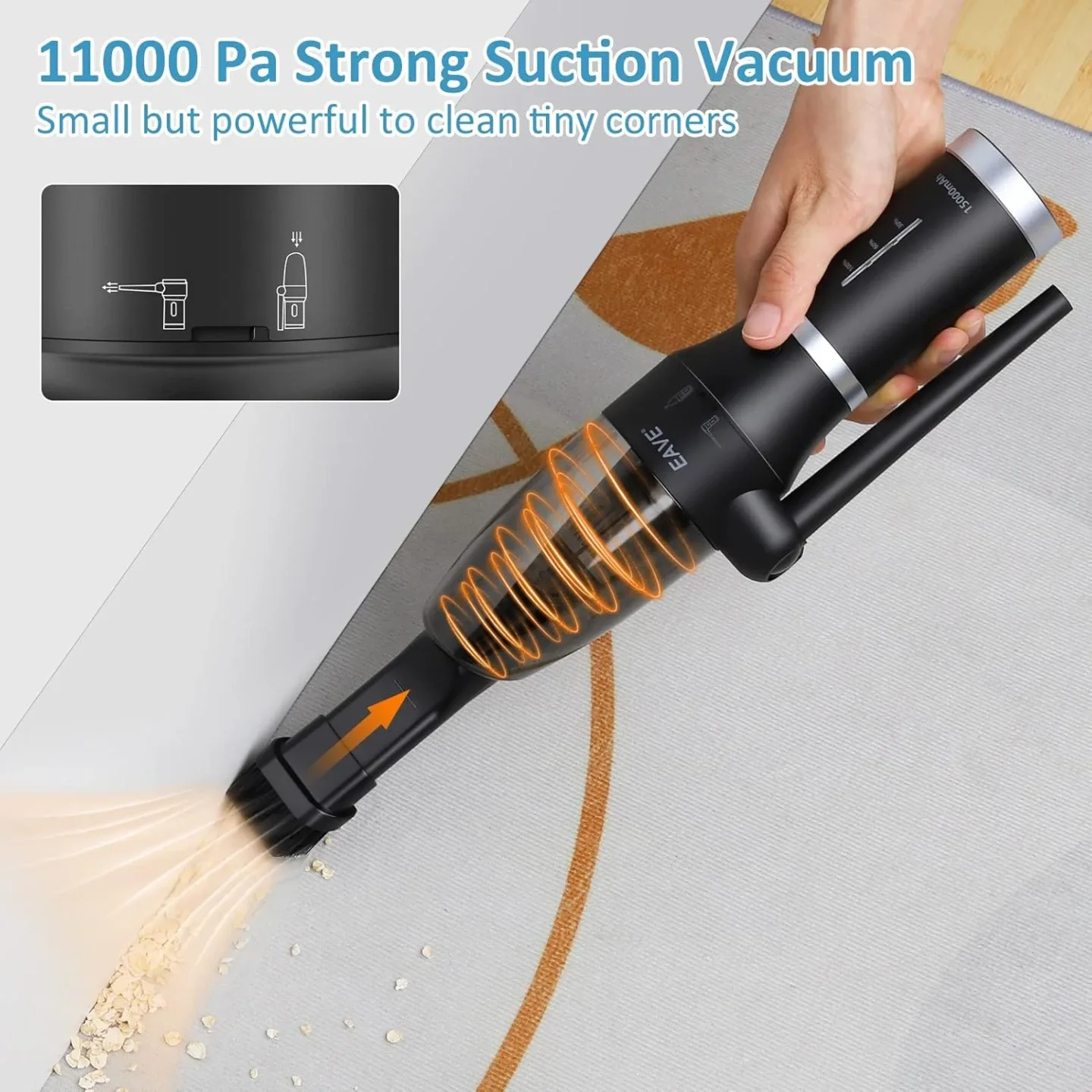 Cordless Air Duster & Mini Vacuum Cleaner 2 in 1 image indicator(3)