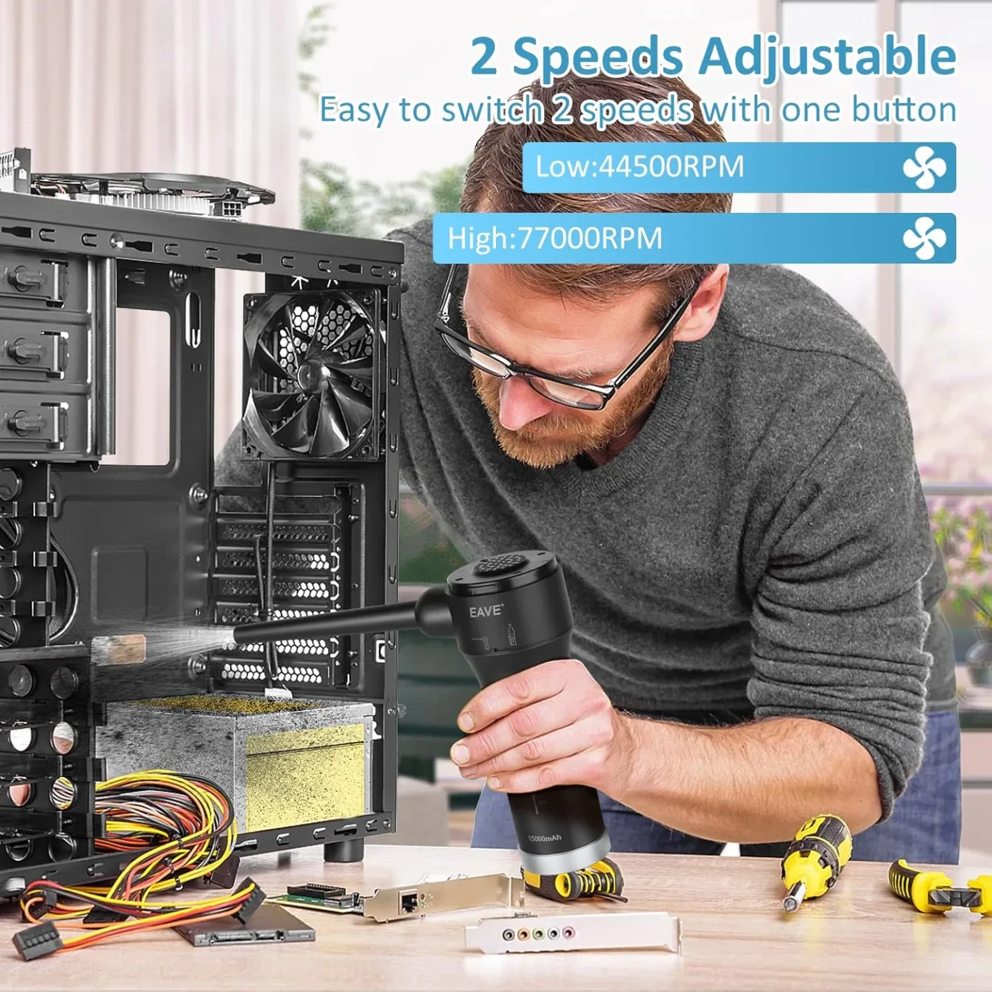 Cordless Air Duster & Mini Vacuum Cleaner 2 in 1 image indicator(7)