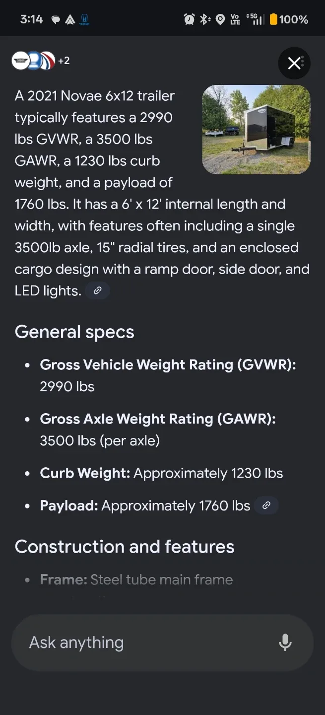 2021 novae  ITI Cargo Enclosed Trailer 6x12 SA image indicator(8)
