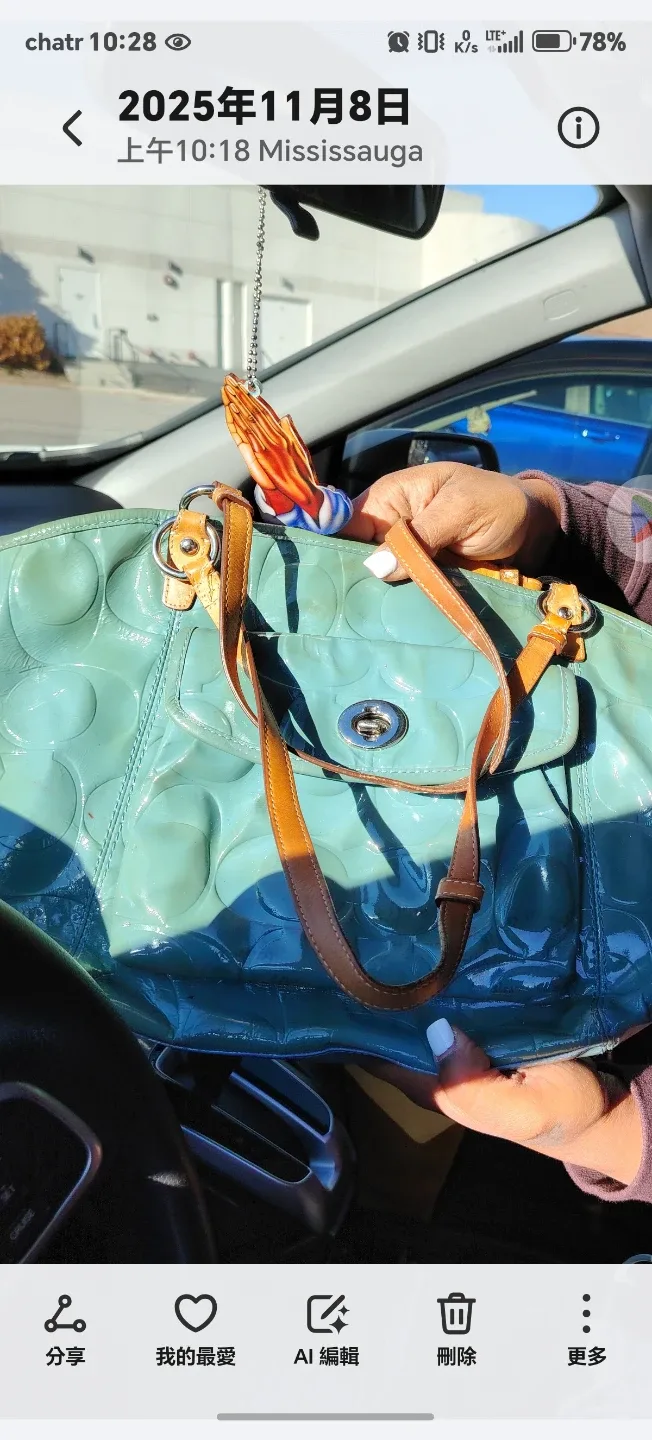 🥕Coach Purse - Light Blue thumbnail