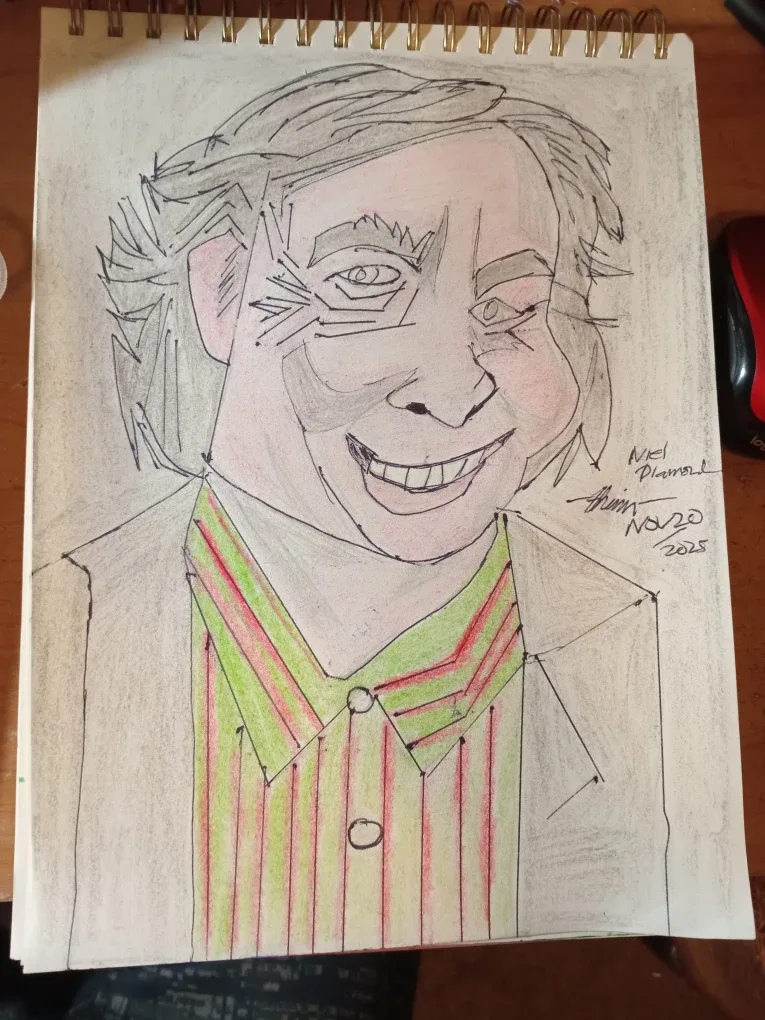 Niel Diamond Drawing Illustration by Custom Artist Sherwin image indicator(6)