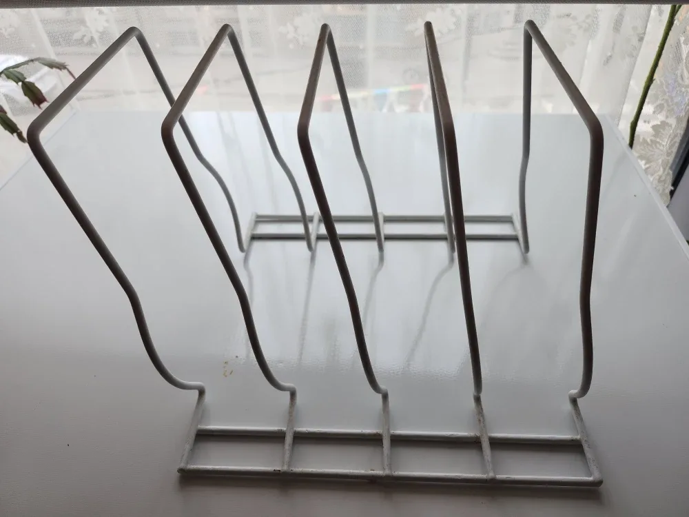 White Metal File Organizer Rack