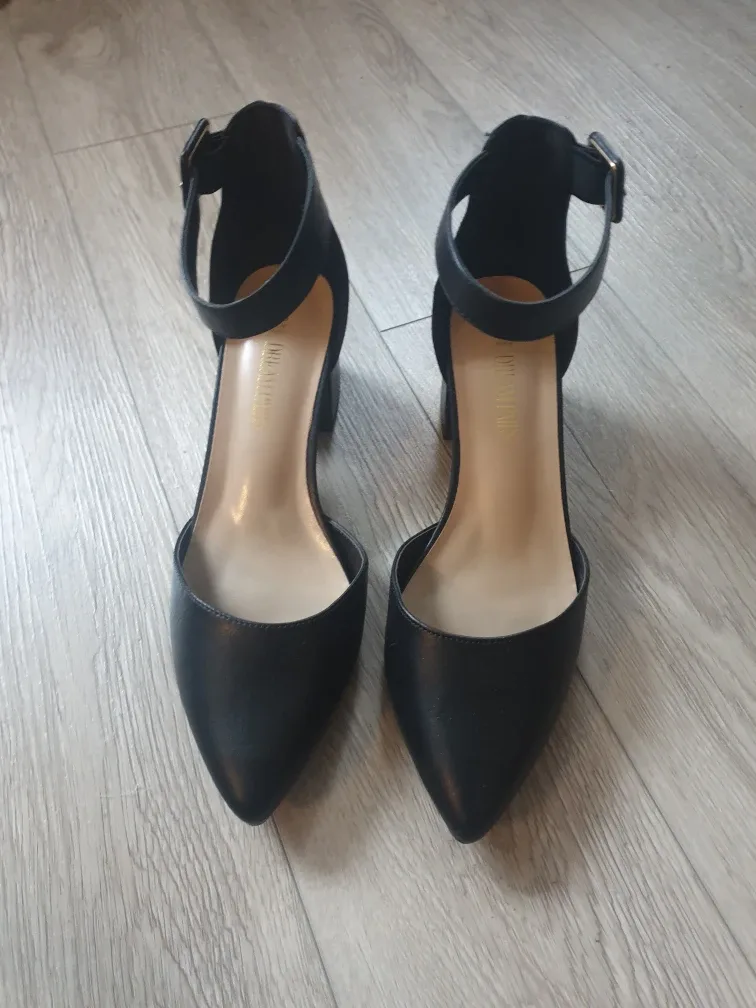 Dreampairs Black Ankle Strap Heels