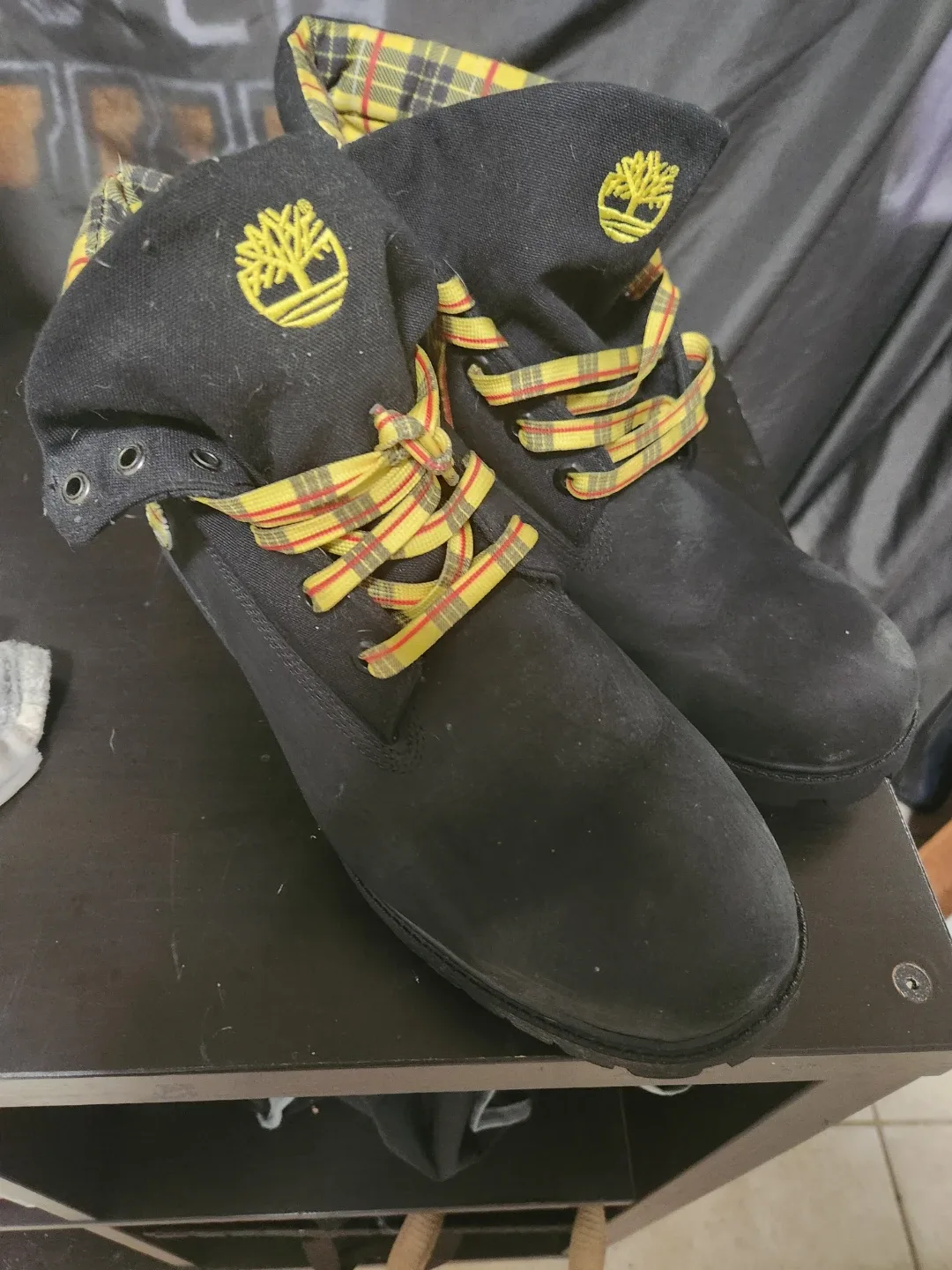 Timberland Roll Top Boots - Black, US 10.5