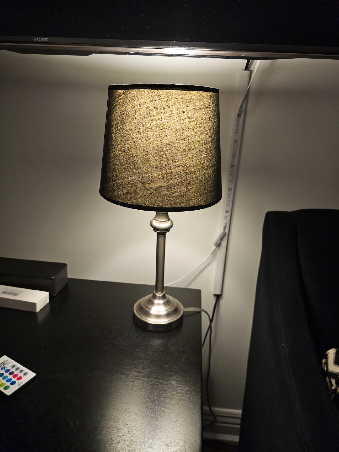 Table Lamp with Black Shade