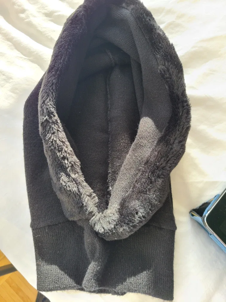 Black Fur Trimmed Hood