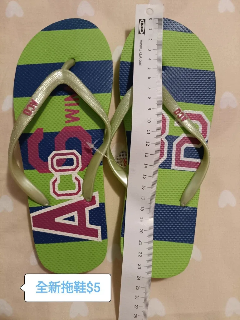 New ACO Green & Blue Flip Flops - Size 8