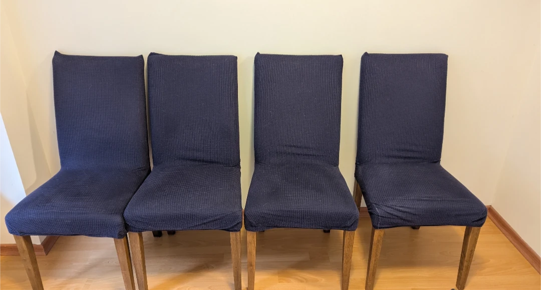 Dining Chairs with Blue Covers - Set of 4 - photo 2