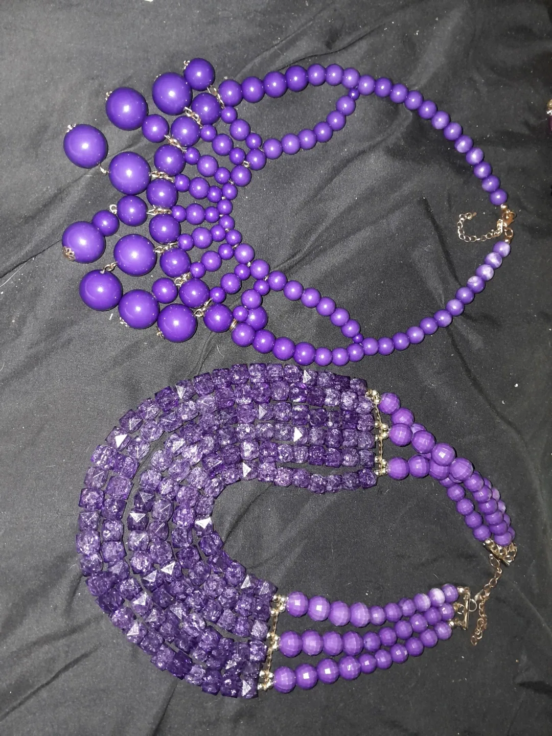Purple Beaded Necklaces - Set of 2 thumbnail