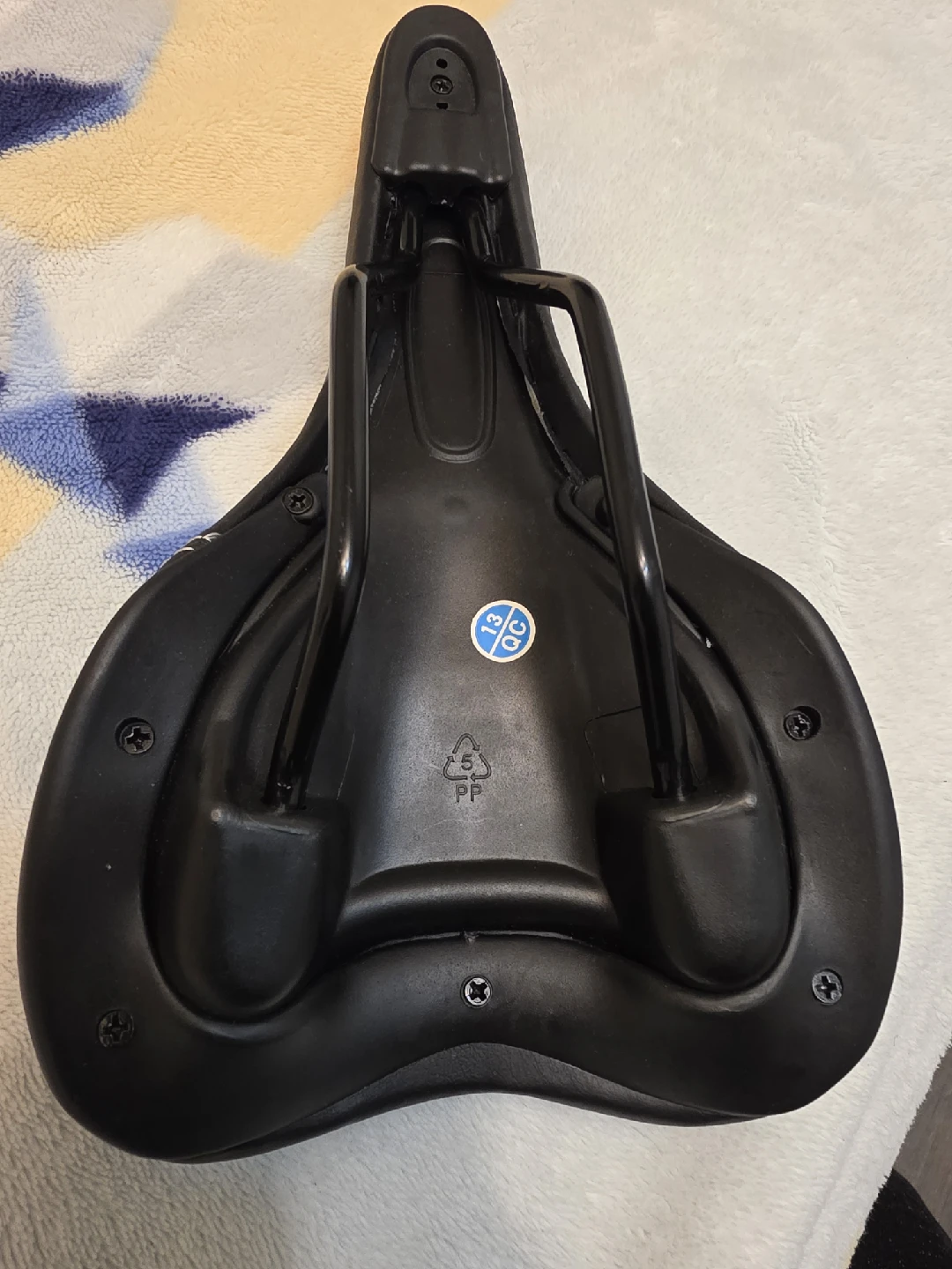 Black Bike Seat with Blue Accents - photo 2