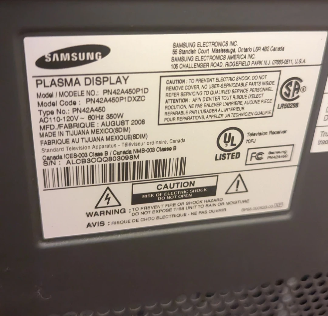 Samsung PN42A450 42 inch Plasma TV - photo 5