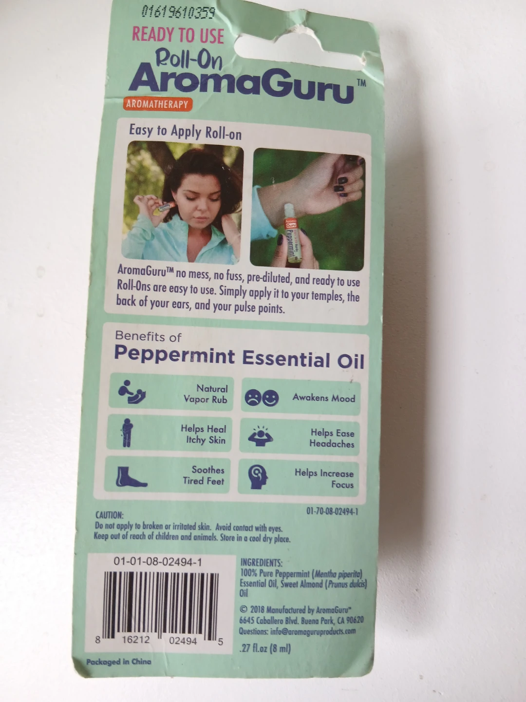 AromaGuru Peppermint Roll-On Aromatherapy
