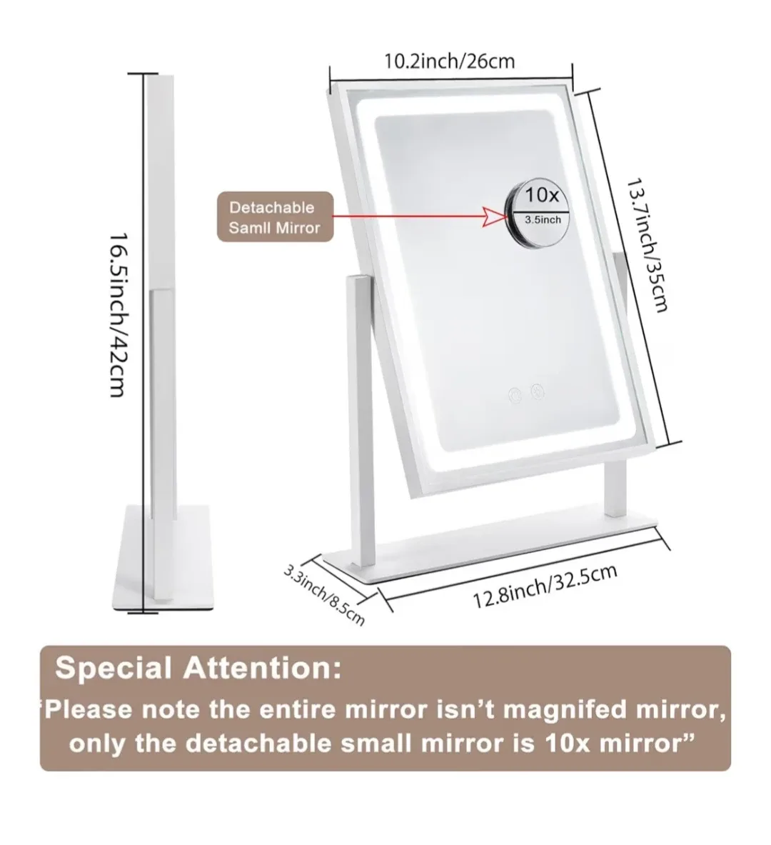 Vanity Mirror, Hollywood Makeup Mirror with Lights(NEW) image indicator(2)