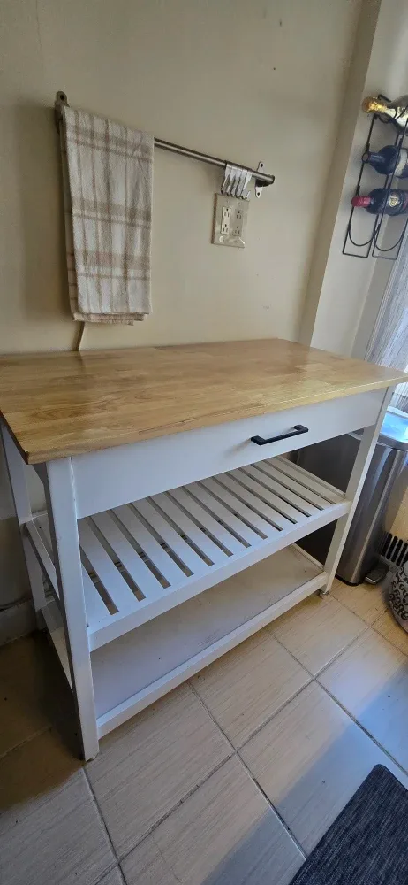 Kitchen Island Cart - White & Wood image indicator(2)