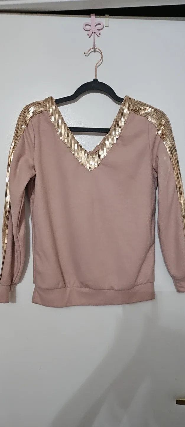 CBL Blush Sequin Trim Sweater image indicator(2)