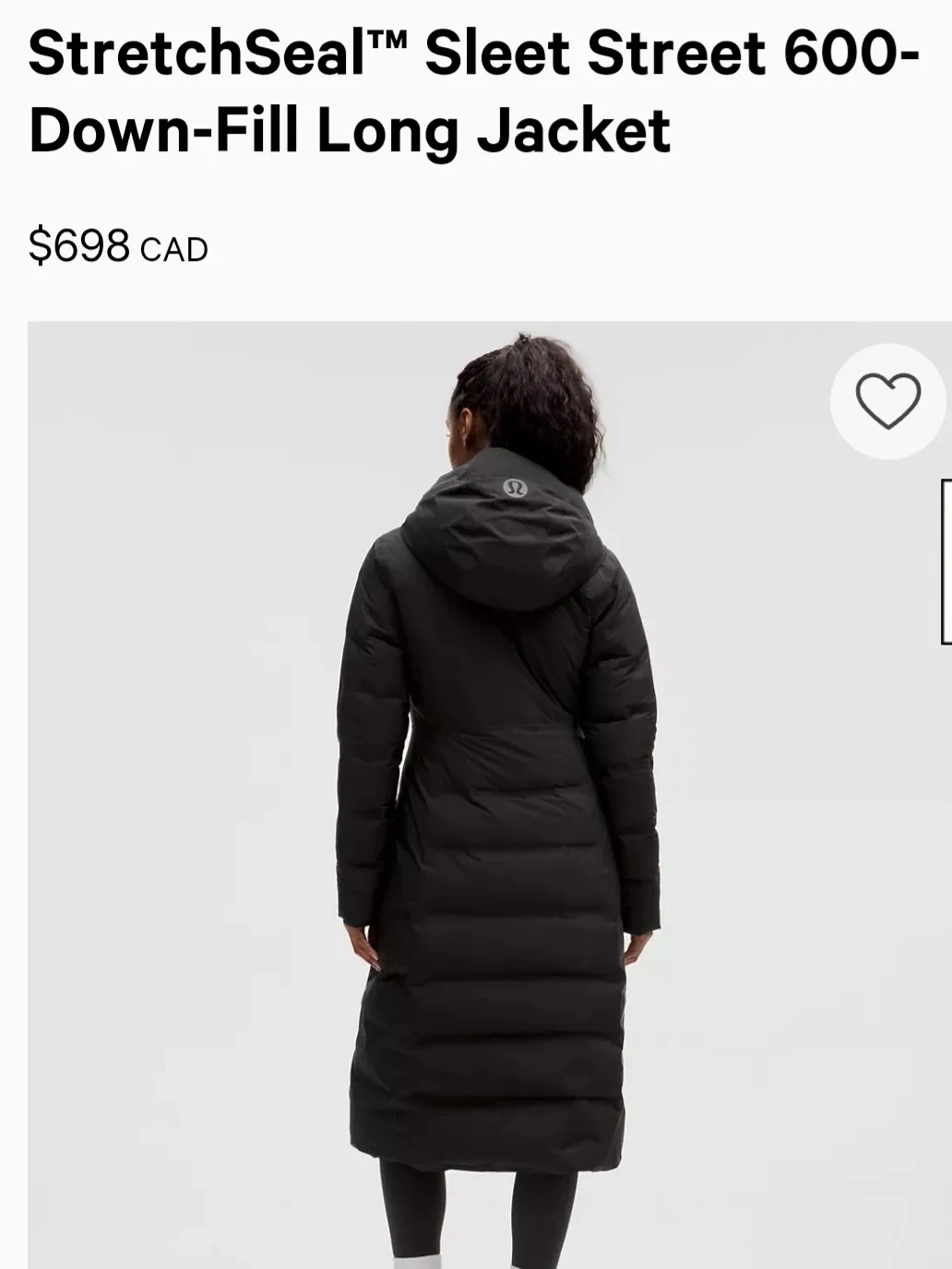 Lululemon Down-fill Long Jacket ( like new) image indicator(5)