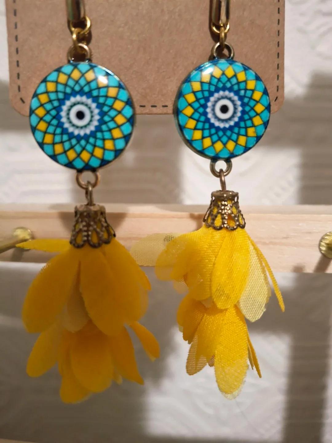 Handmade Yellow Tassel Earrings image indicator(2)