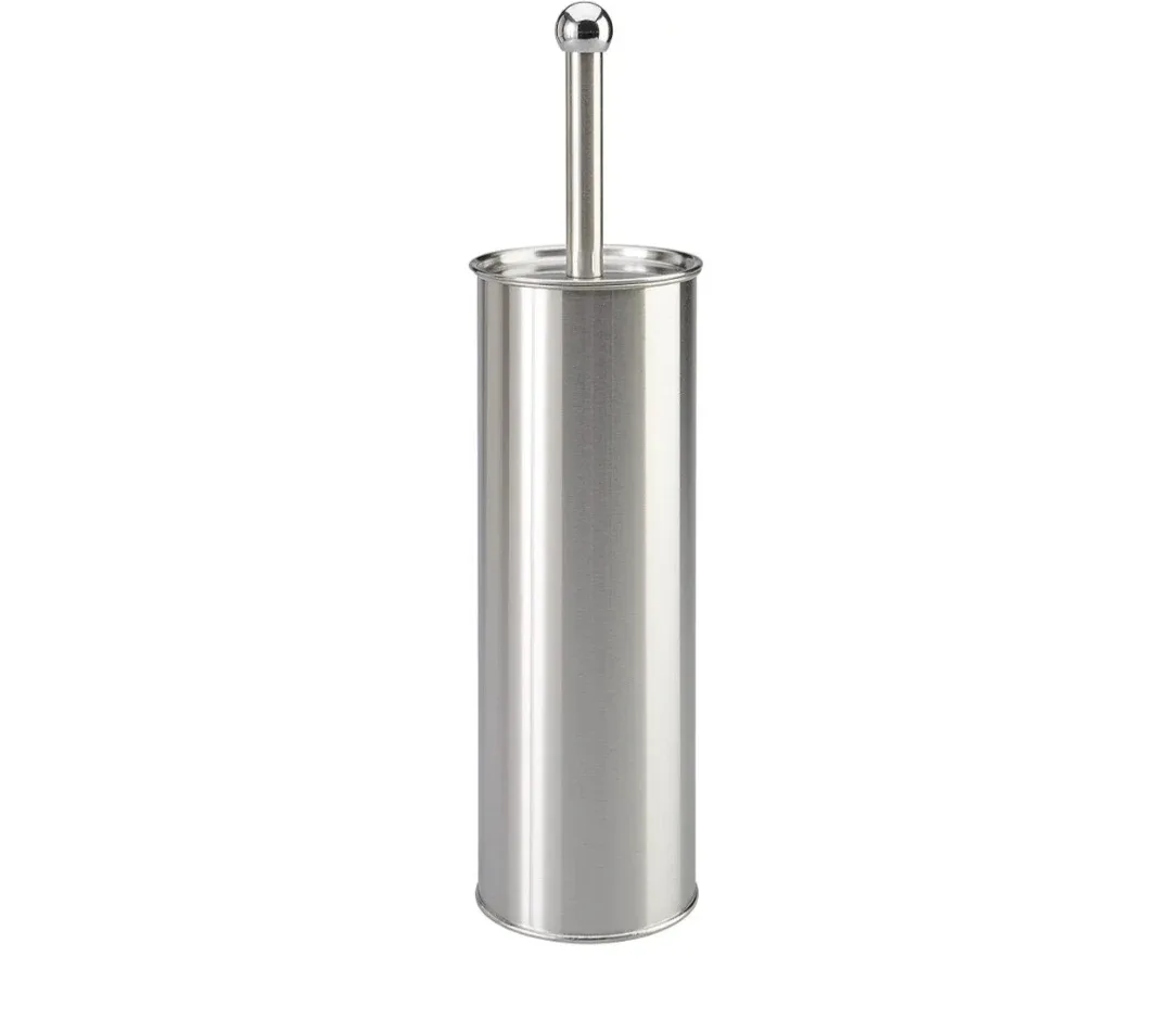 Toilet Brush with Holder - Silver