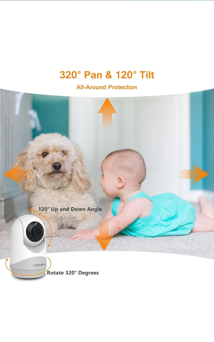 NewVideo Baby Monitor with 1 Camera, 3.2" IPS Screen image indicator(6)