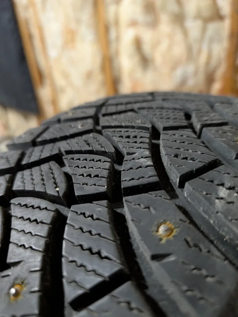 (3)-195/60R15 Studded Winter Tires On Steel Rims 5x114.3