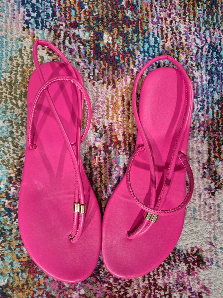 pink sandals in size 8