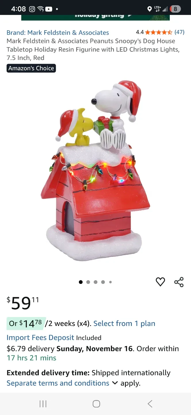 Peanuts Snoopy's Doghouse (LED) Christmas image indicator(3)