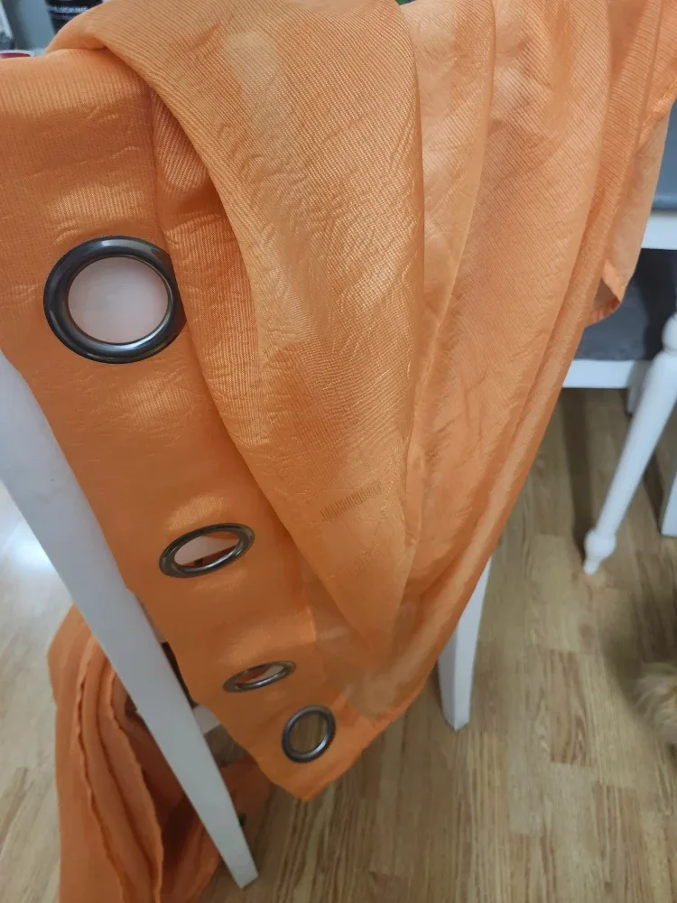 Orange Sheer Curtain Panels image indicator(3)
