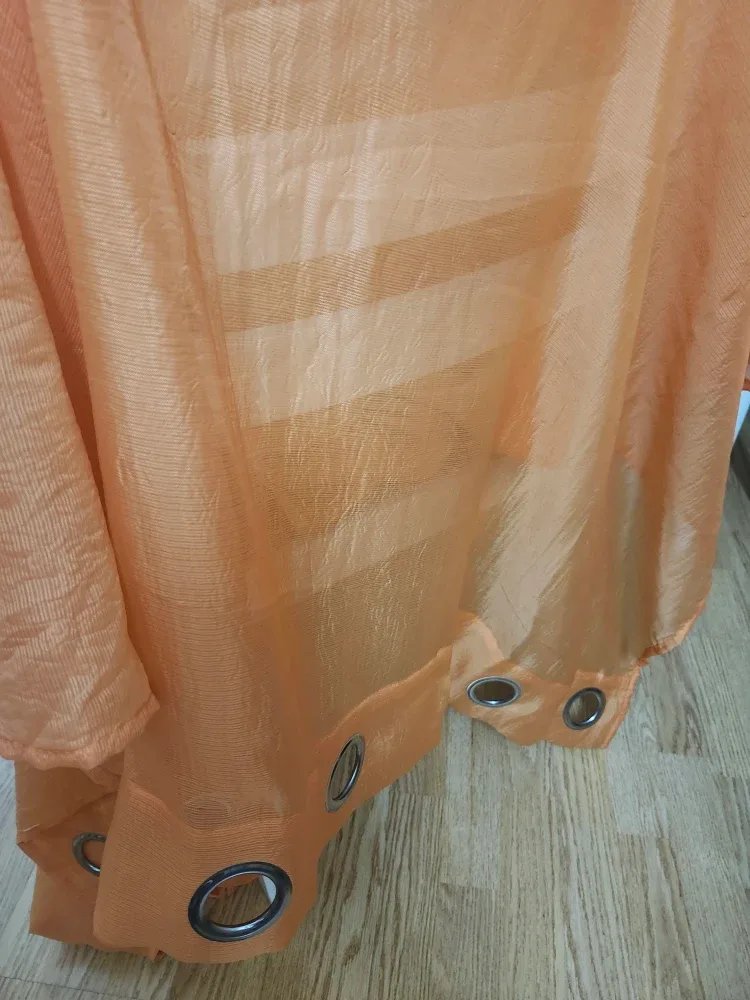 Orange Sheer Curtain Panels image indicator(4)