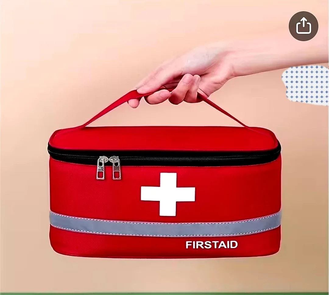 NEW Red First Aid Bag - Portable & Organized
