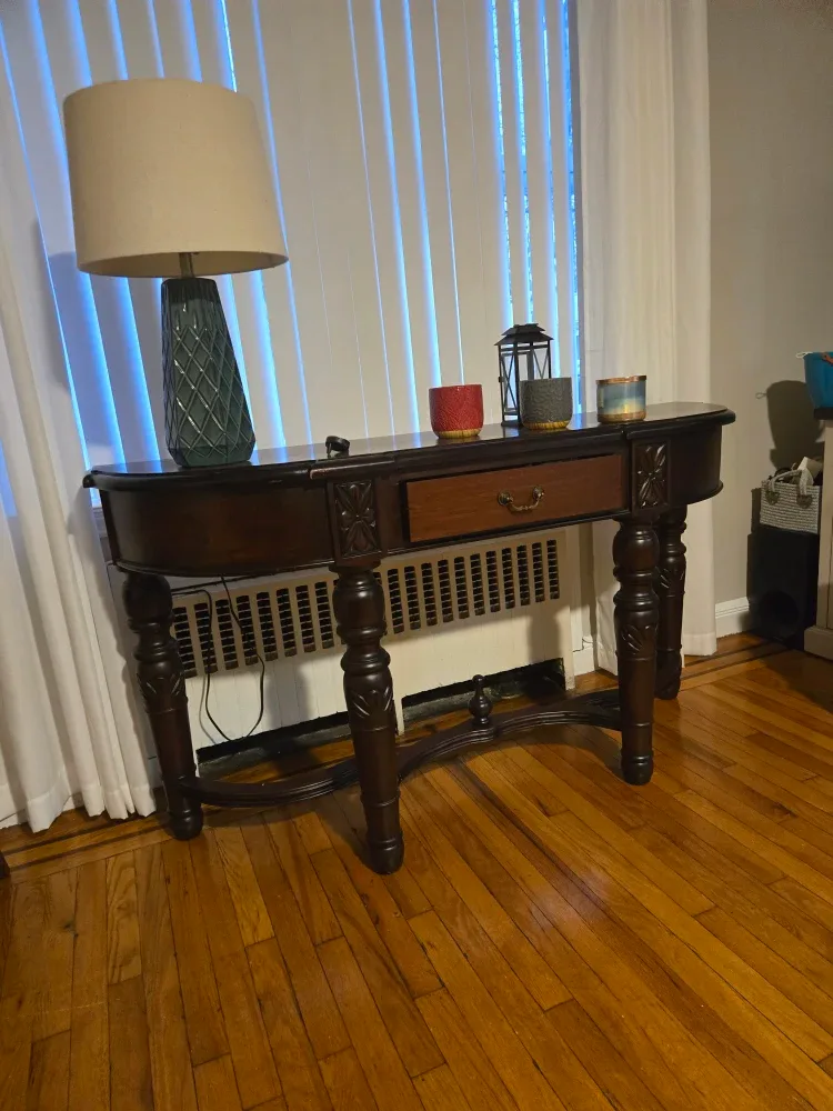 Dark Wood Console Table with Drawer