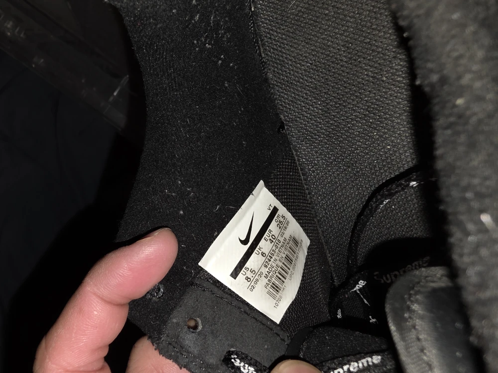 Nike Air Force 1 Supreme Black US 8.5 - photo 5